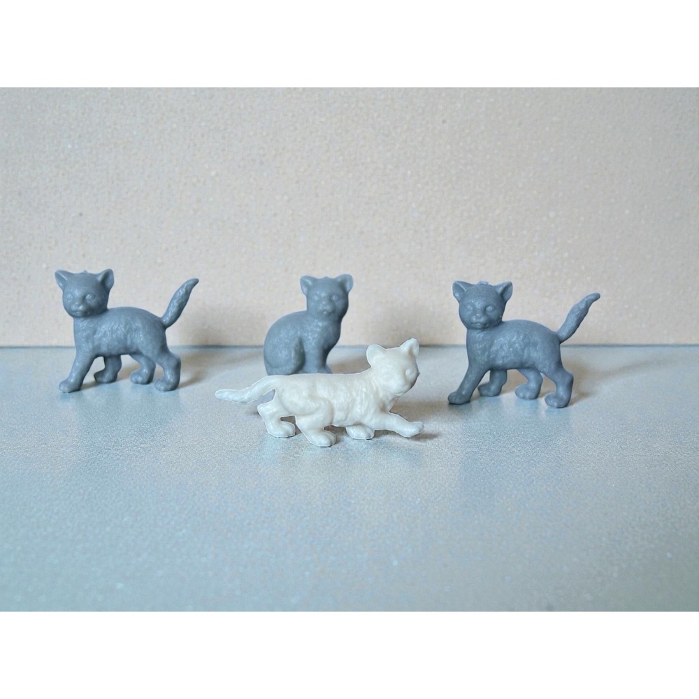 Miniature Cat Kitten Figurines‎  Assorted Plastic Rubber Dollhouse Pets